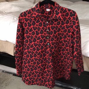 ROOEY Animal Print Popover Blouse